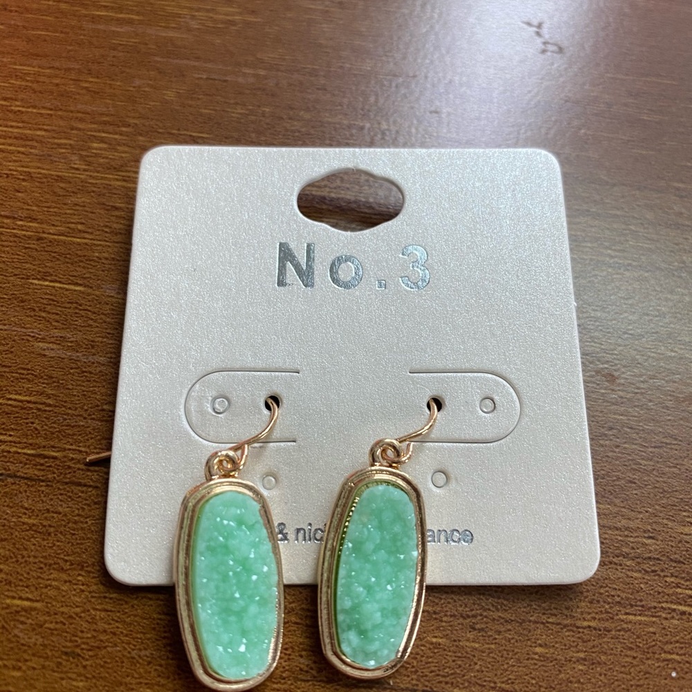 3/$12 Mint Green Dangle Earrings